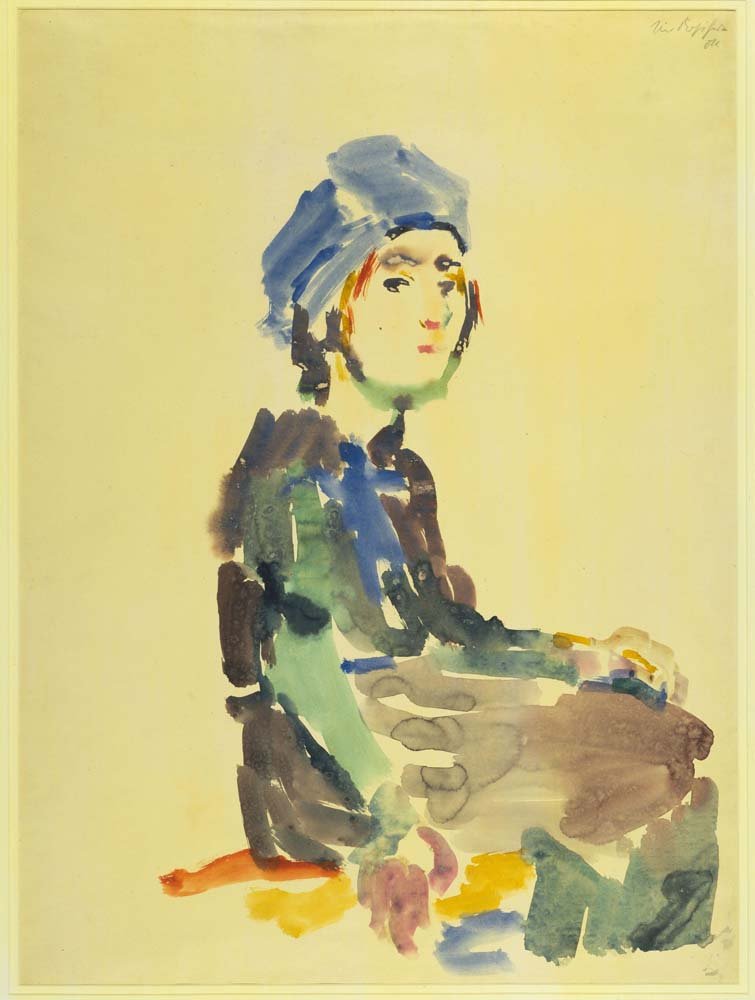 Oskar Kokoschka - Seated Girl, vintage art, A3 (16x12") Poster Print