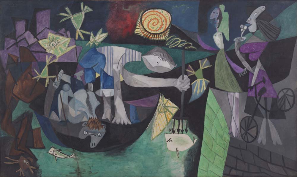 Pablo Picasso - Night Fishing at Antibes, vintage art, modern poster print
