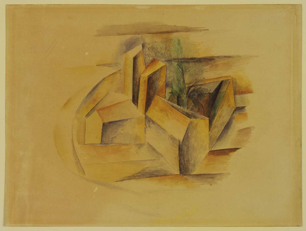 Pablo Picasso - The Mill at Horta, vintage art, A3 (16x12") Poster Print