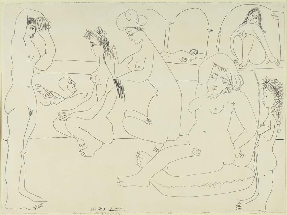 Pablo Picasso - The Pool, vintage art, modern poster print