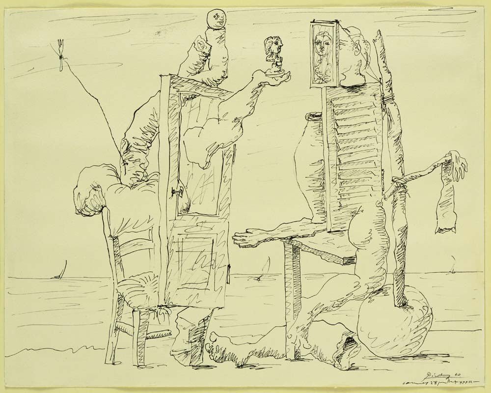 Pablo Picasso - Two Figures on a Beach, vintage art, modern poster print