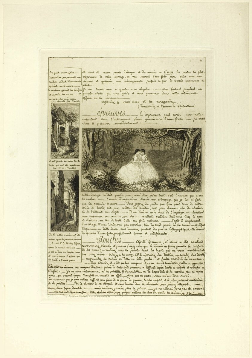 Page Four, from Letter on the Elements of Etching by Adolphe Martial Potemont (French, 1828-1883), 23x16"( A2 size ) Poster Print