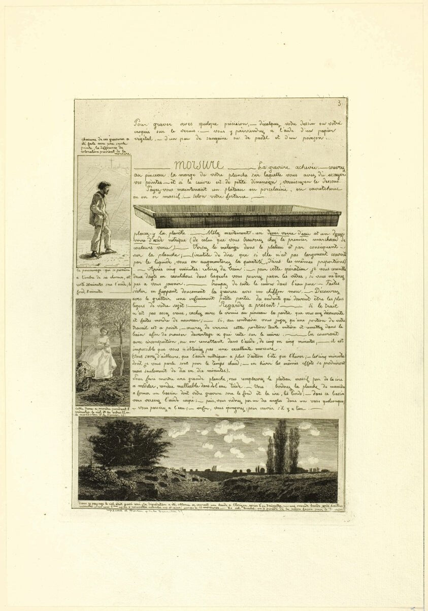 Page Three, from Letter on the Elements of Etching by Adolphe Martial Potemont (French, 1828-1883), 23x16"( A2 size ) Poster Print