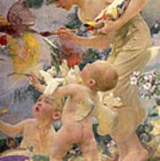 Painting the Birds by Franz Dvorak, vintage art, modern poster print