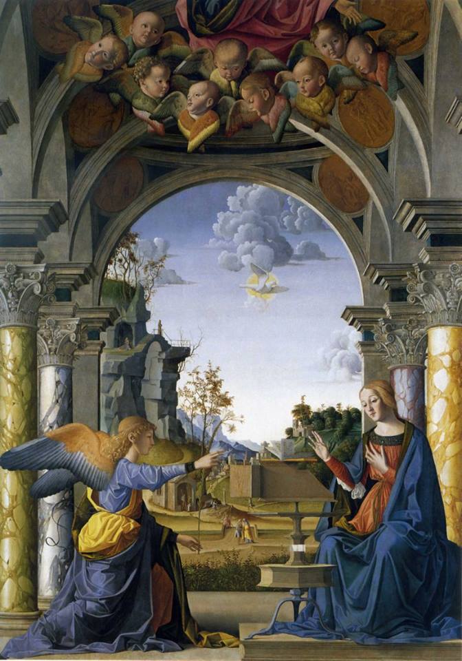 Pala dell'Annunciazione, vintage artwork by Marco Palmezzano, A3 (16x12") Poster Print