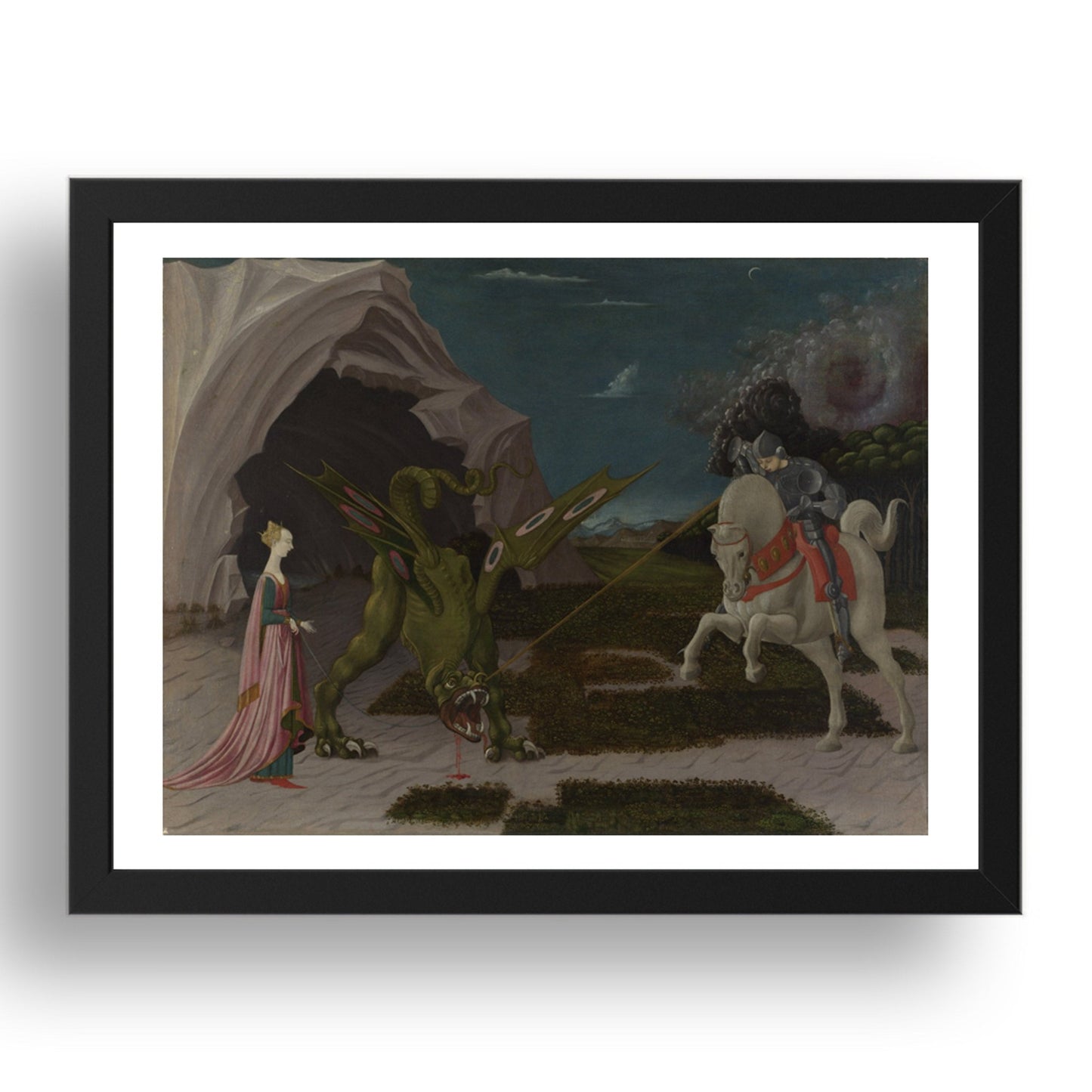 Paolo Uccello: Saint George and the Dragon, Poster in 17x13"(A3) Frame