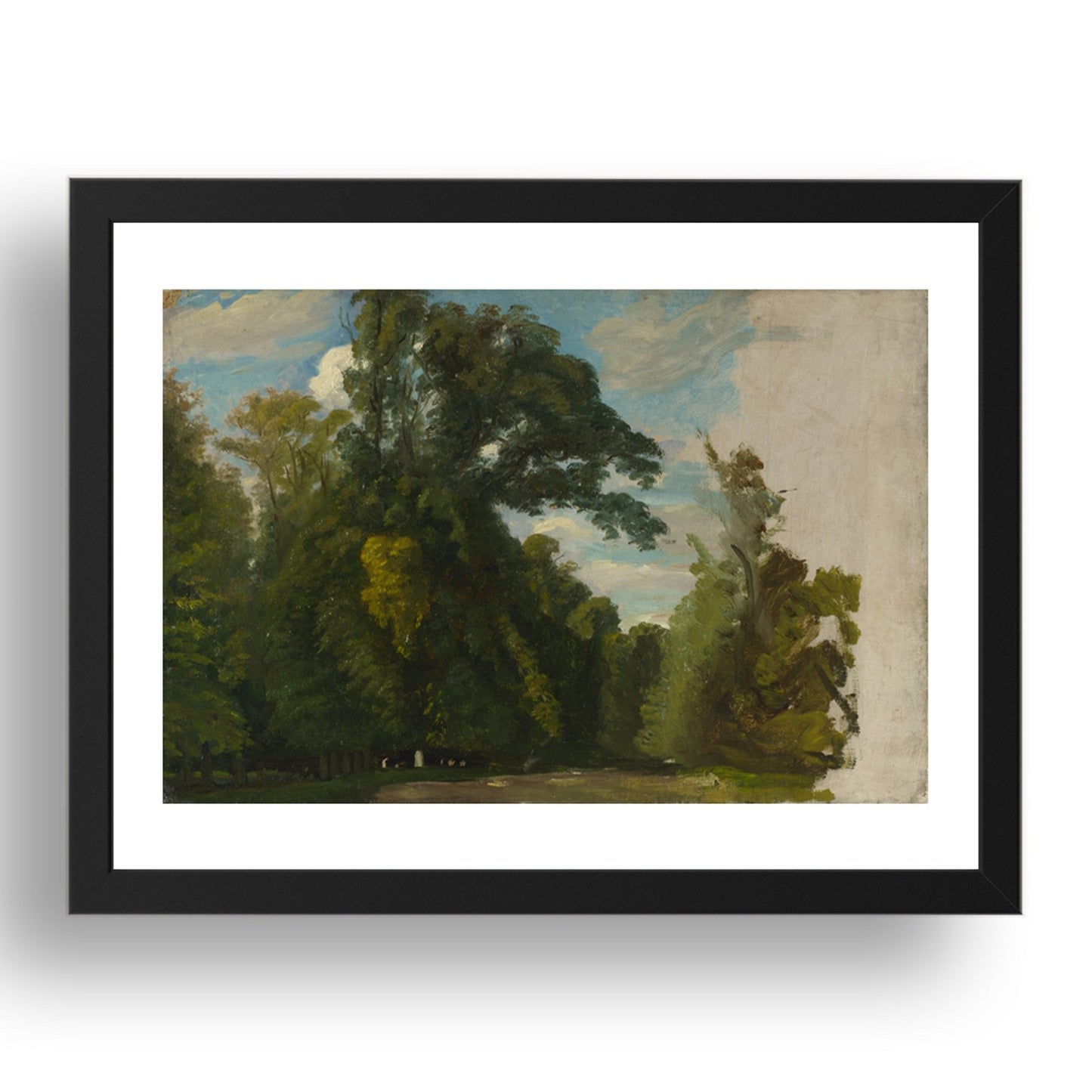 Paul Huet: Trees in the Park at Saint Cloud, Poster in 17x13"(A3) Frame