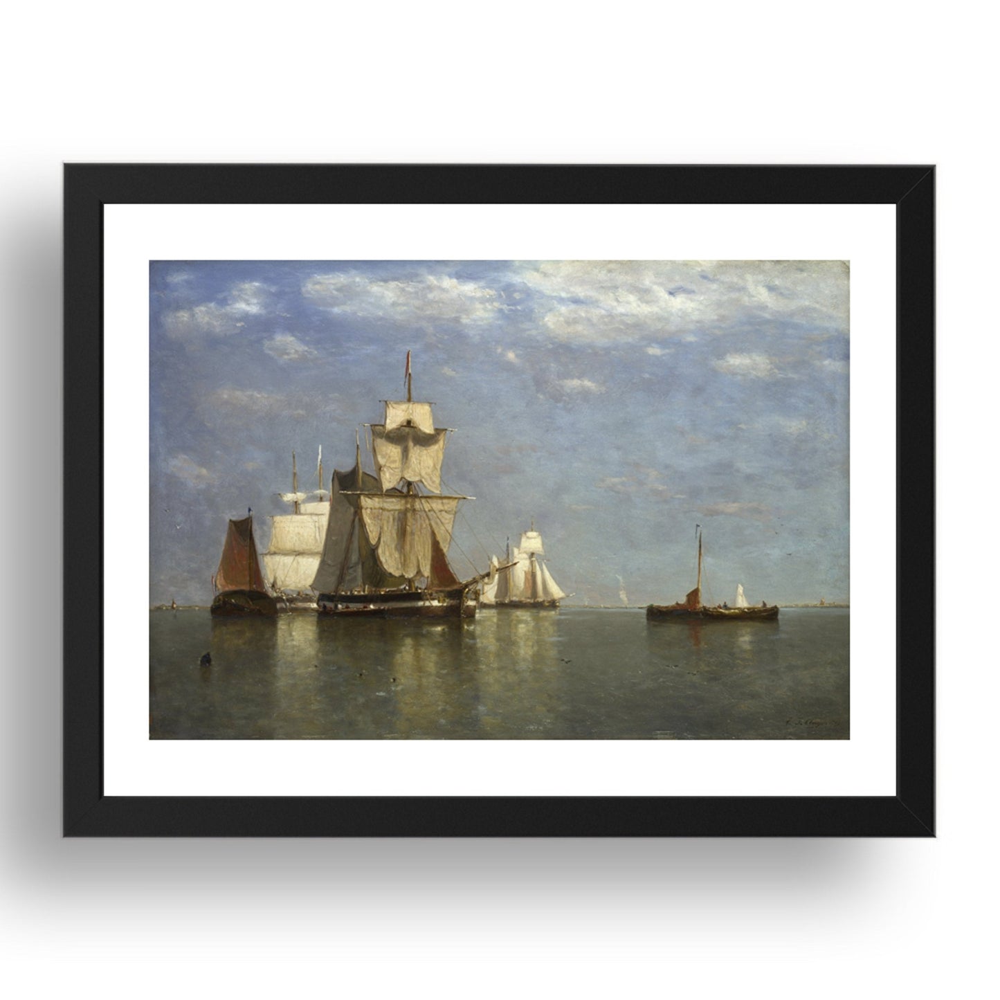 Paul Jean Clays: Ships lying off Flushing, Poster in 17x13"(A3) Frame