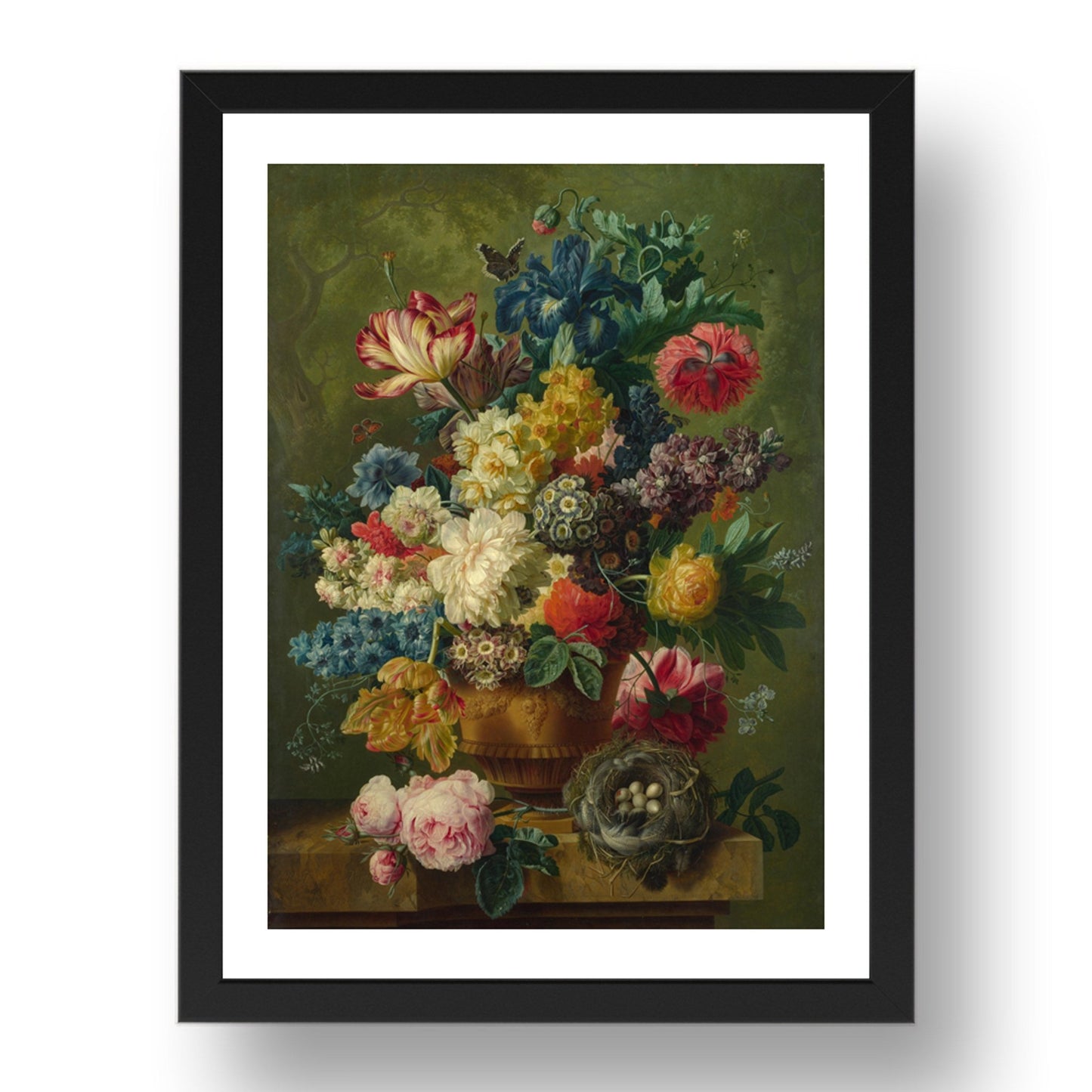 Paulus Theodorus van Brussel: Flowers in a Vase (1), Poster in 17x13"(A3) Frame