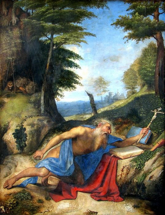 Penitent Saint Jerome, vintage artwork by Lorenzo Lotto, A3 (16x12") Poster Print