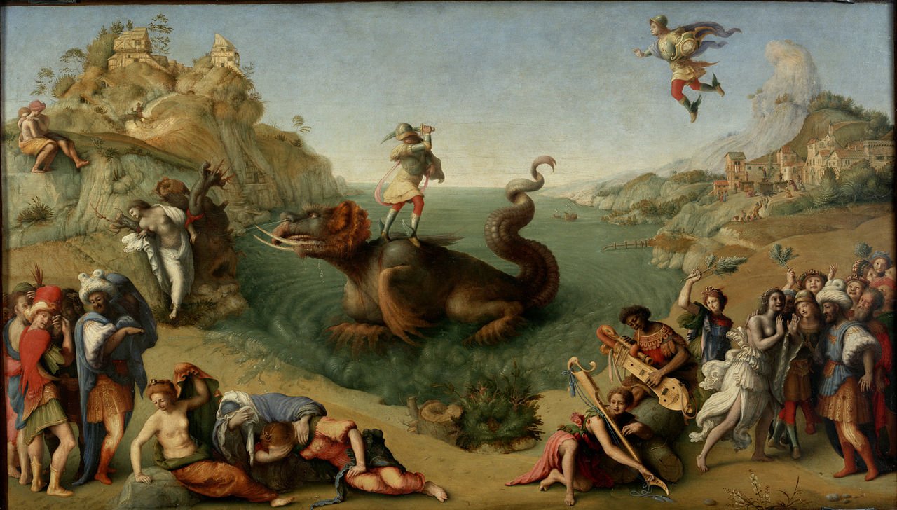 Perseus Rescuing Andromeda, vintage artwork by Piero di Cosimo, A3 (16x12") Poster Print