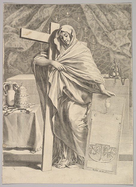 Personification of Faith-Claude Mellan , vintage art, A3 (16x12") Poster Print