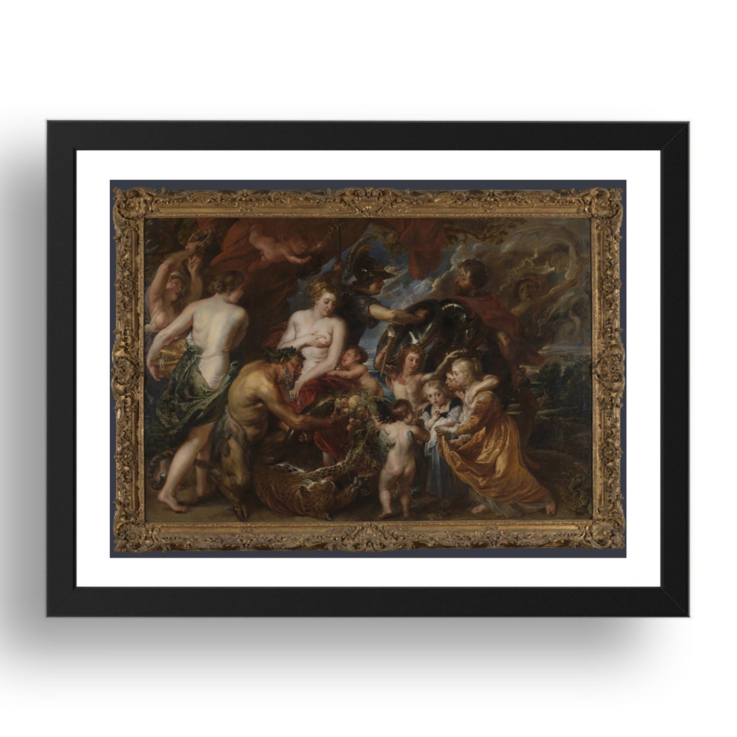 Peter Paul Rubens: Minerva protects Pax from Mars (Peace and War), Poster in 17x13"(A3) Frame