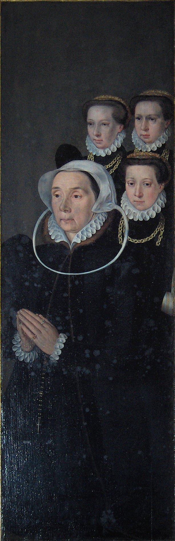 Petronella Heve and her three daughters, vintage artwork by Pieter Pourbus, A3 (16x12") Poster Print