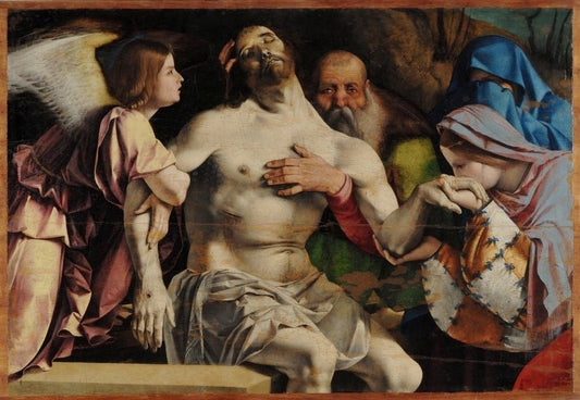 Pietà (detail from Recanati Altarpiece), vintage artwork by Lorenzo Lotto, A3 (16x12") Poster Print