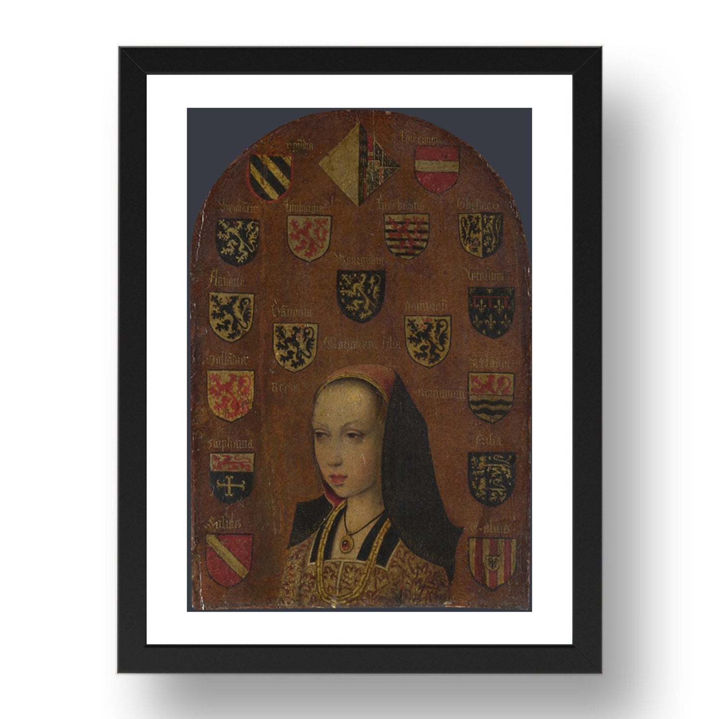 Pieter van Coninxloo: Margaret of Austria, Poster in 17x13"(A3) Frame