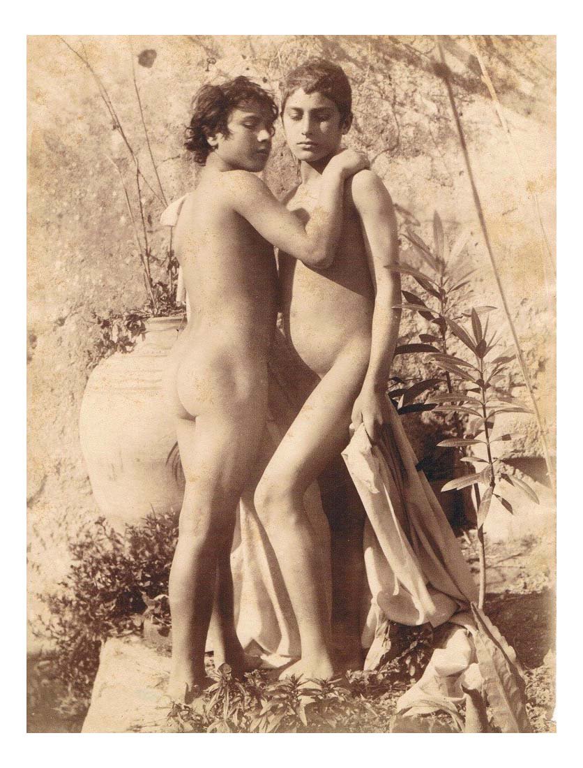 Pietro et Peppino, 2 males, 1892, historic photo by Wilhelm von Gloeden, 16x12"(A3) Poster
