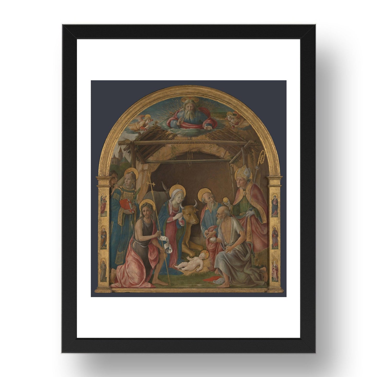 Pietro Orioli: The Nativity with Saints, Poster in 17x13"(A3) Frame