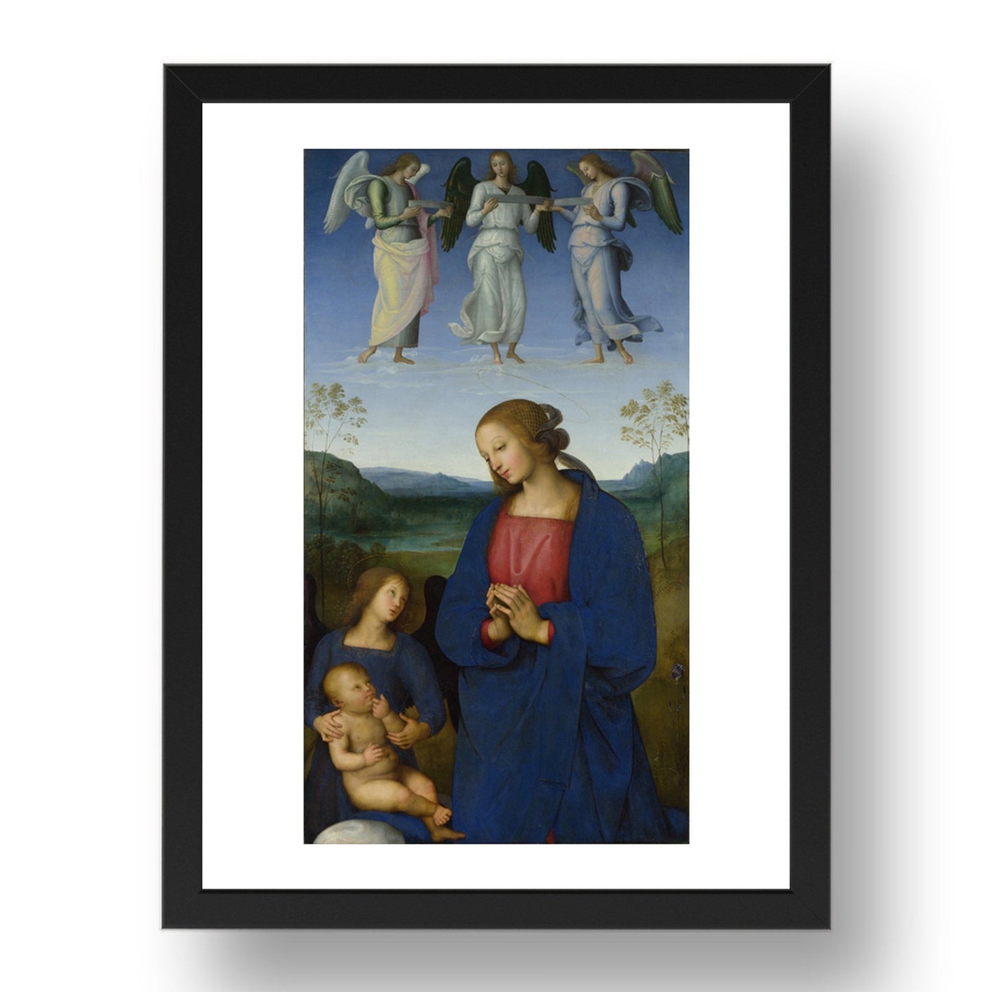 Pietro Perugino: The Virgin and Child with an Angel, Poster in 17x13"(A3) Frame