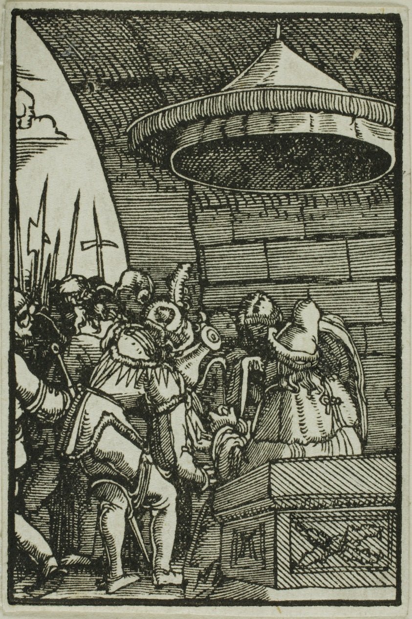 Pilate Washing His Hands, from The Fall and Redemption of Man by Albrecht Altdorfer, 23x16"( A2 size) Poster Print