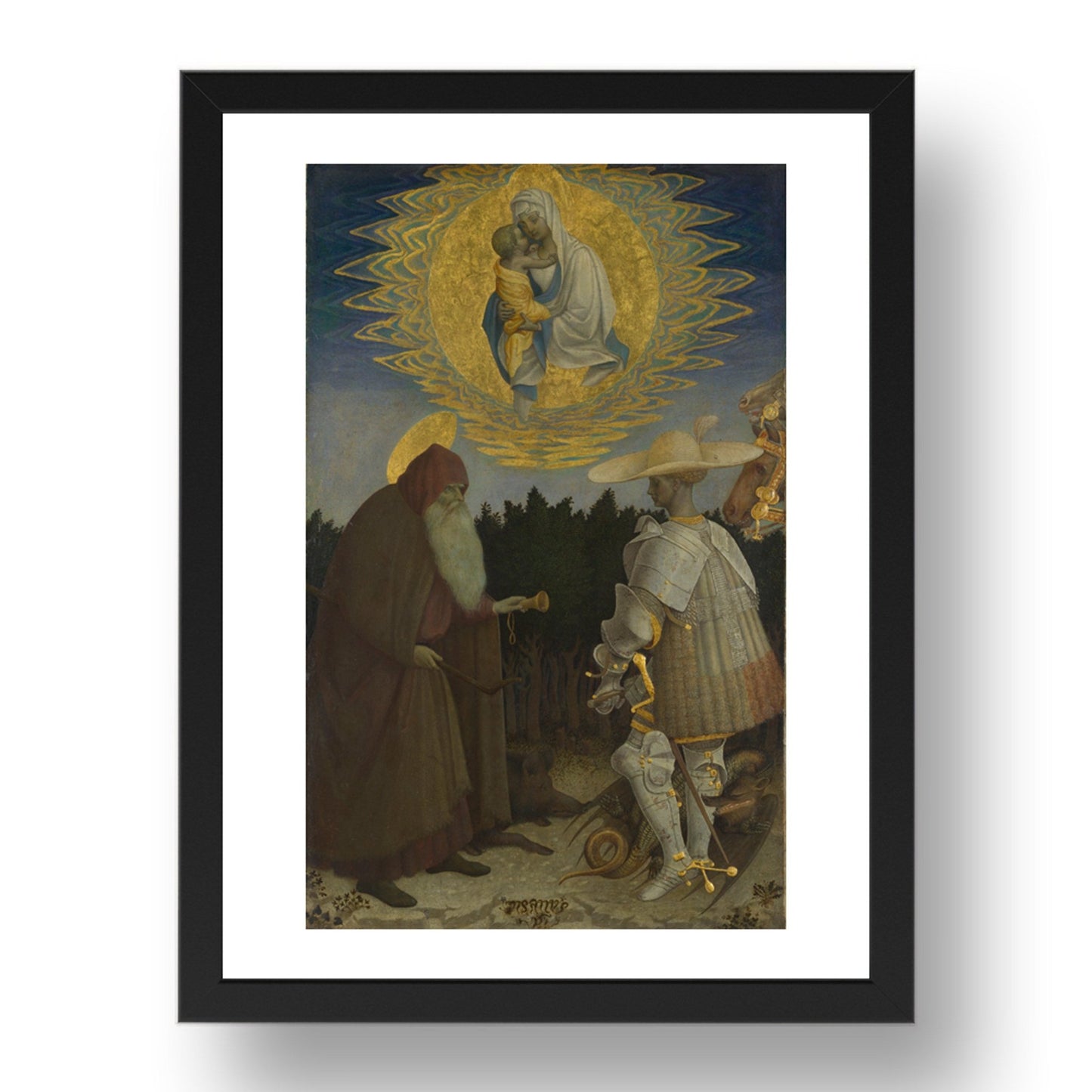 Pisanello: The Virgin and Child with Saints, Poster in 17x13"(A3) Frame