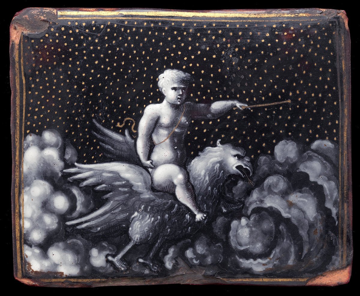 Plaque with Ganymede, vintage artwork by Pierre Reymond, A3 (16x12") Poster Print