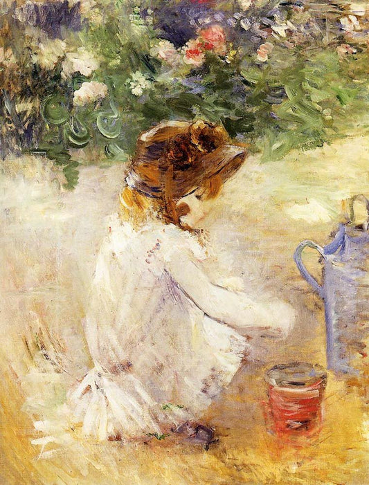 Playing in the Sand - 1882 - by Berthe Morisot, vintage art, modern poster print