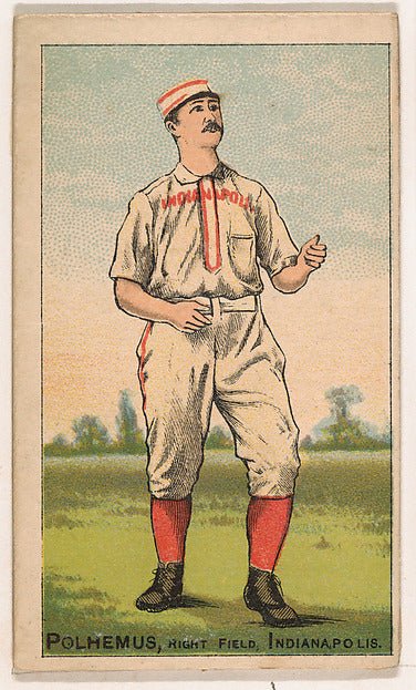 :Polhemus Right Field Indianapolis from the Gold Coin series for Gold Coin Chewing Tobacco 1887, vintage artwork, 16x12"(A3) Poster Print