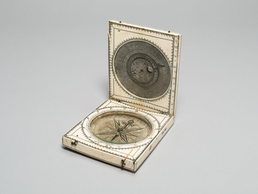 Portable Diptych with Compass, Sundial, and Perpetual Calendar by Charles Bloud, 23x16"( A2 size ) Poster Print