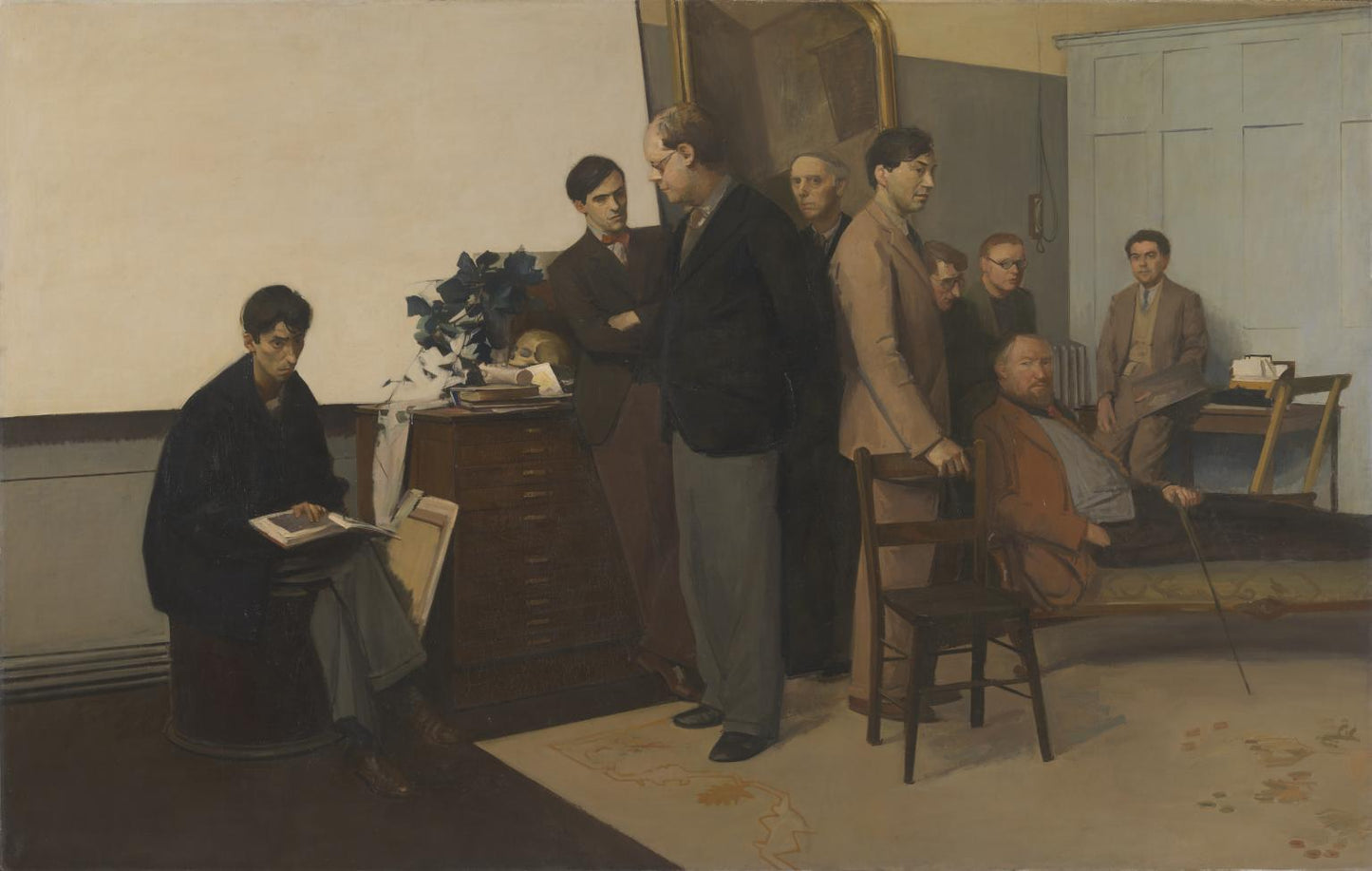 Portrait Group by Rodrigo Moynihan, vintage art, modern poster print