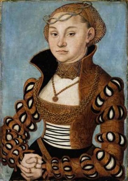 Portrait of a Lady from Saxony, vintage artwork by Lucas Cranach the Elder, A3 (16x12") Poster Print