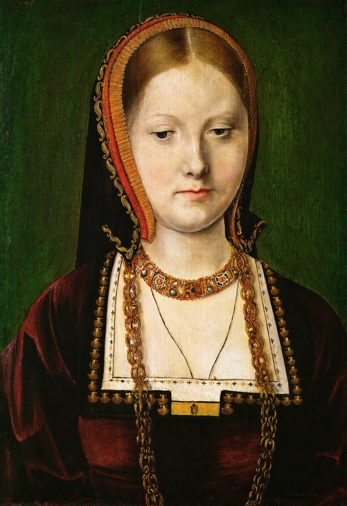 Portrait of a Lady, identified as Catherine of Aragon (1485-1536), vintage artwork by Michel Sittow, A3 (16x12") Poster Print