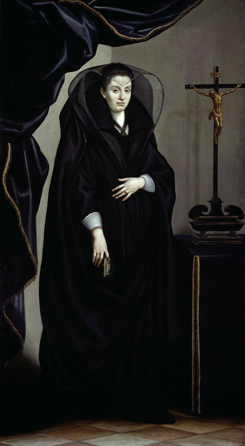 Portrait of a Noblewoman Dressed in Mourning by Jacopo Chimenti, called Jacopo da Empoli, 23x16"( A2 size) Poster Print