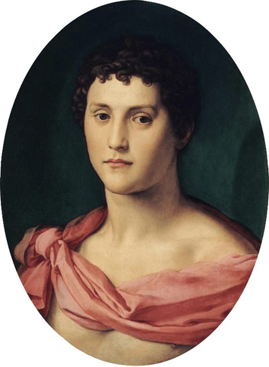 Portrait of a Young Man in Antique Costume, vintage artwork by Agnolo Bronzino, A3 (16x12") Poster Print