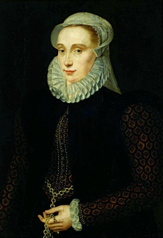 Portrait of a young woman, vintage artwork by Adriaen Thomasz. Key, 12x8" (A4) Poster