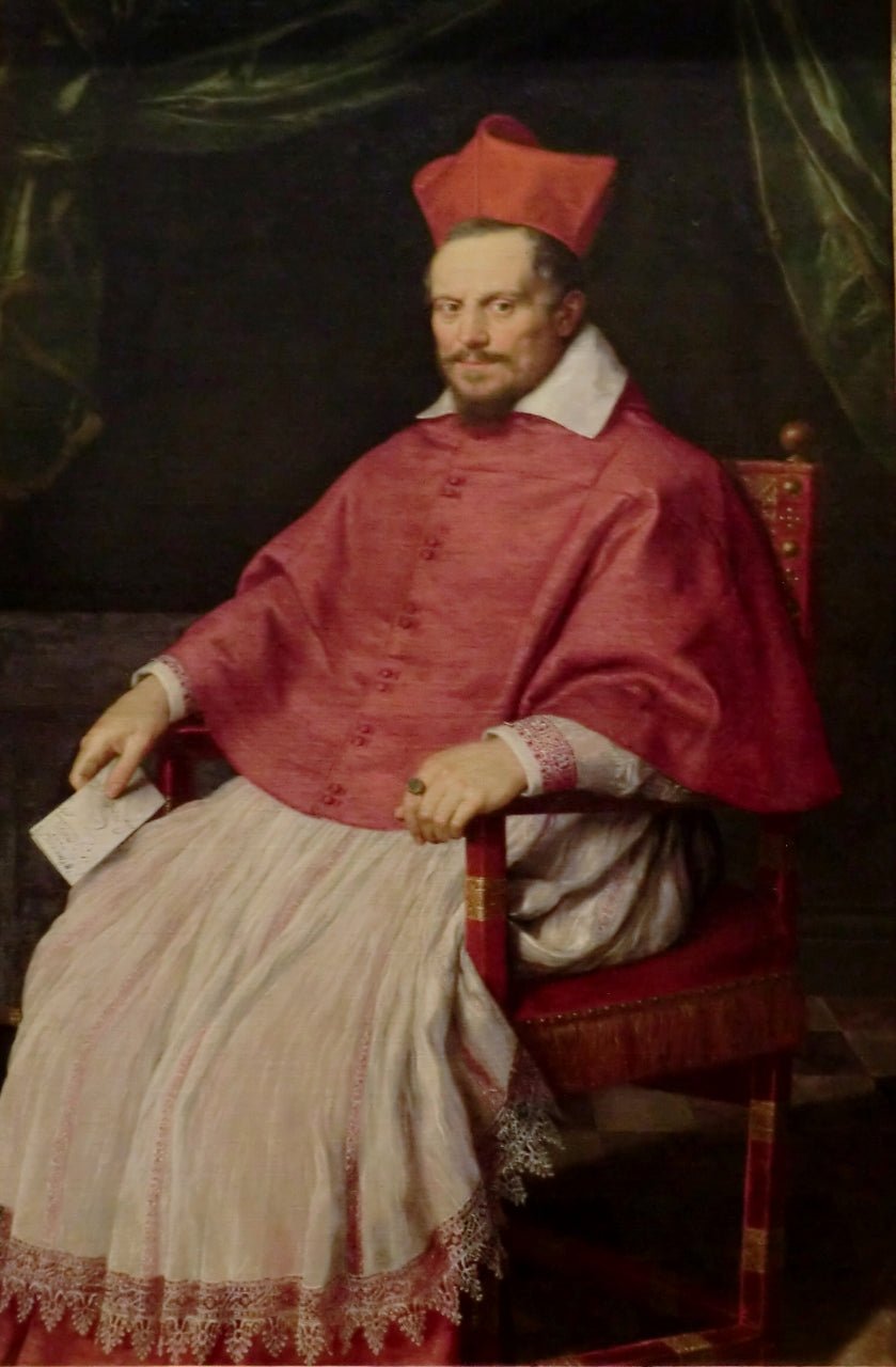 Portrait of Cardinal de Bonsy, vintage artwork by Domenichino, 12x8" (A4) Poster