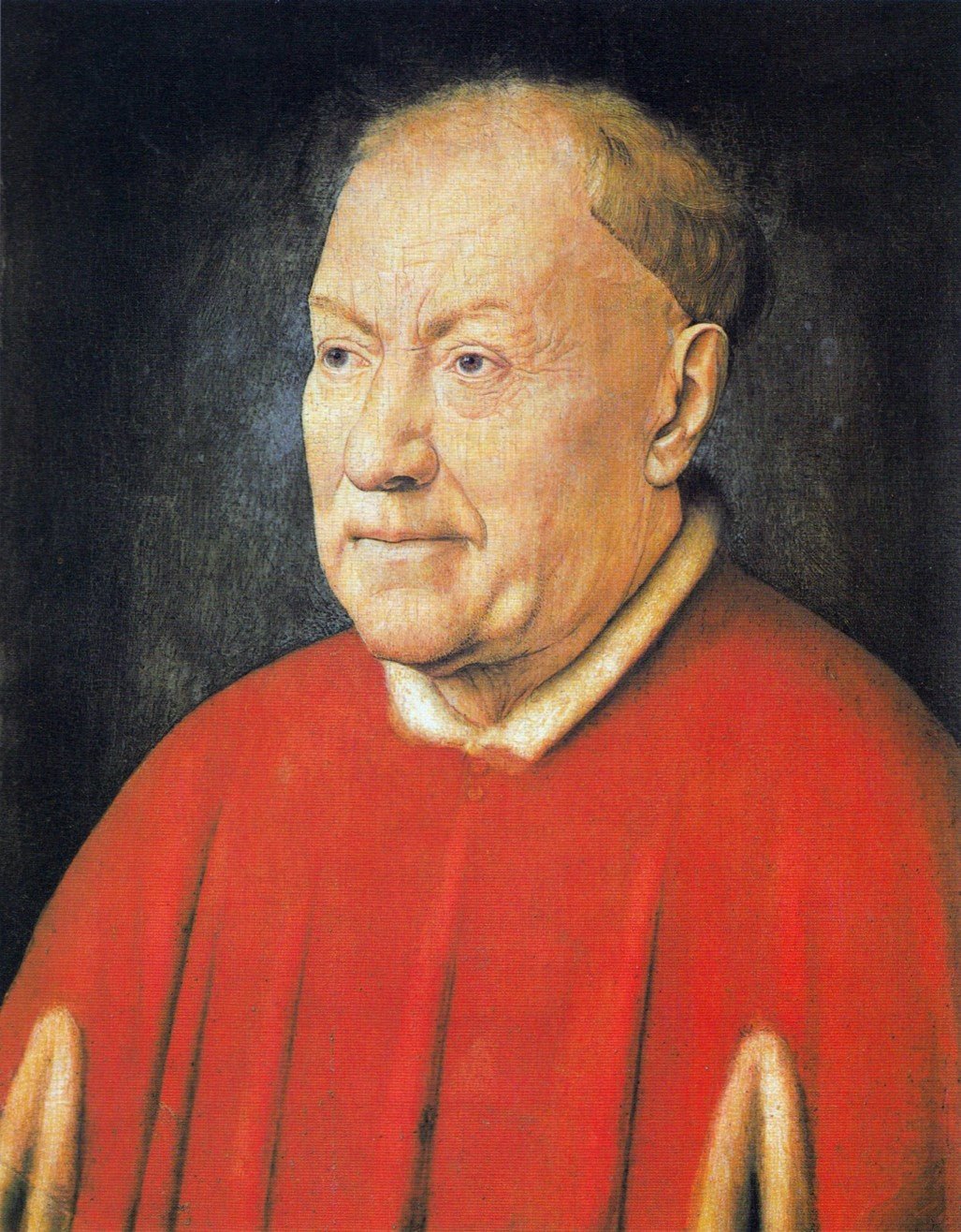 Portrait of Cardinal Niccolò Albergati, vintage artwork by Jan van Eyck, A3 (16x12") Poster Print