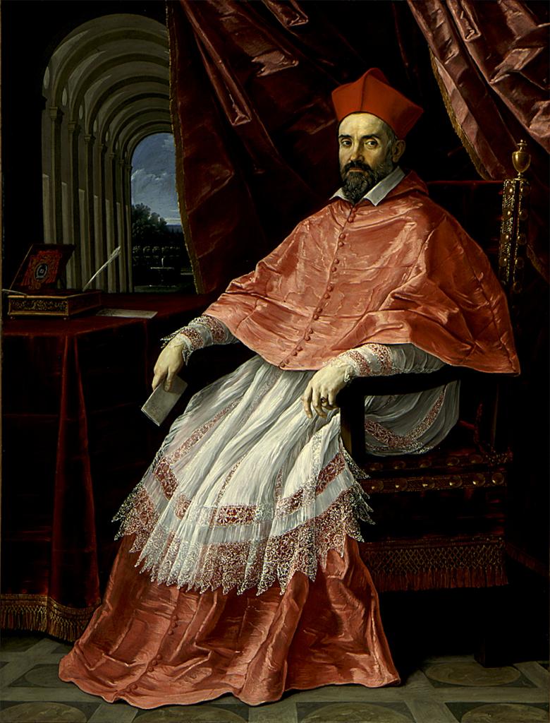 Portrait of Cardinal Roberto Ubaldino, Papal Legate to Bologna, vintage artwork by Guido Reni, 12x8" (A4) Poster