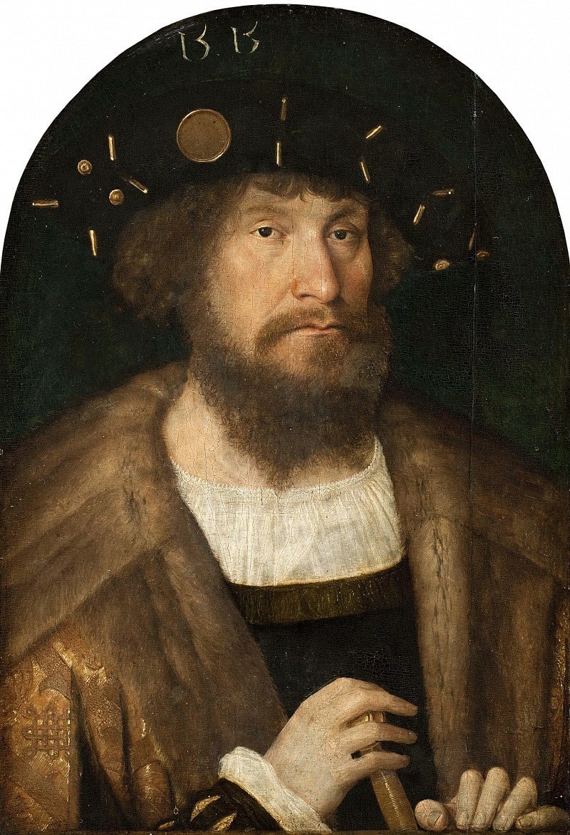 Portrait of Christian II, vintage artwork by Michel Sittow, A3 (16x12") Poster Print