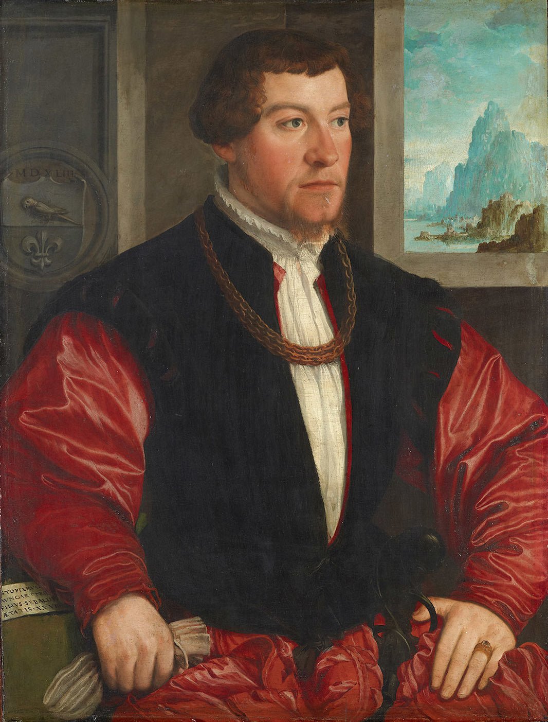 Portrait of Christoph Baumgartner, vintage artwork by Christoph Amberger, A3 (16x12") Poster Print