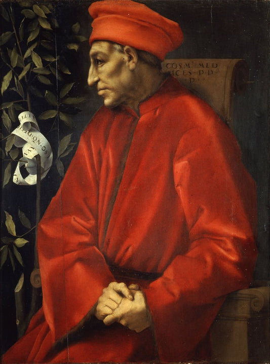 Portrait of Cosimo di Giovanni de’ Medici il Vecchio, vintage artwork by Pontormo, A3 (16x12") Poster Print