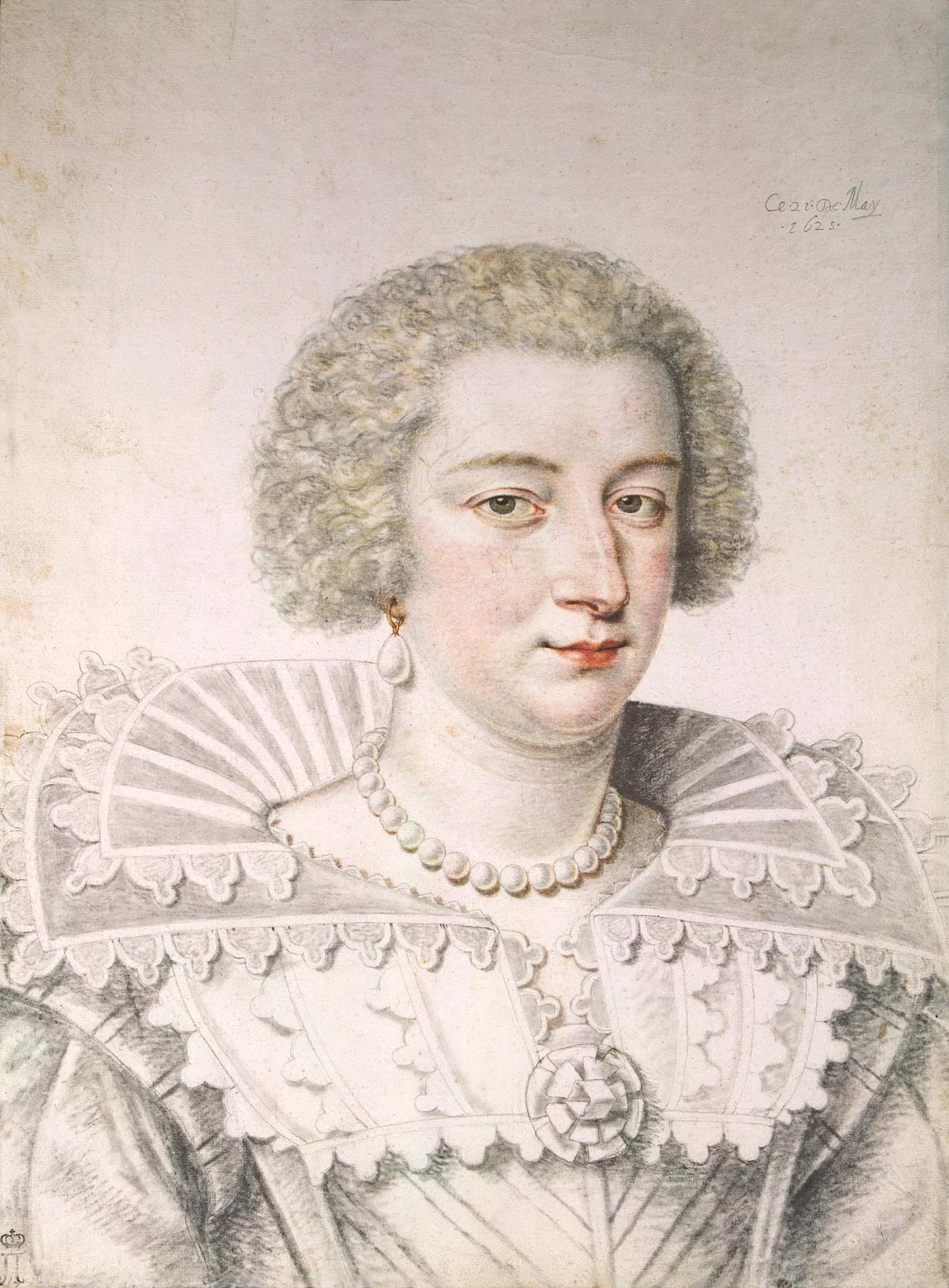 Portrait of Countess de Carrouges (?), vintage artwork by Daniel Dumonstier, 12x8" (A4) Poster