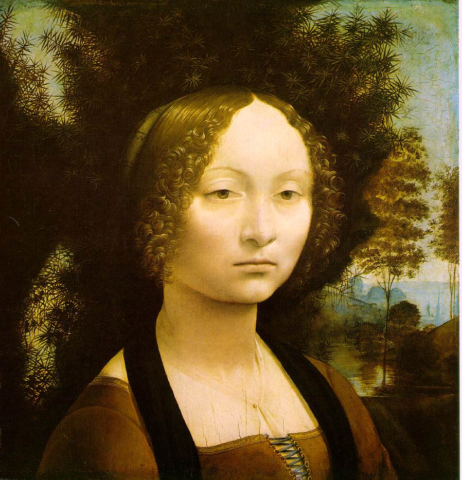 Portrait of Ginevra Benci, vintage artwork by Leonardo da Vinci, A3 (16x12") Poster Print