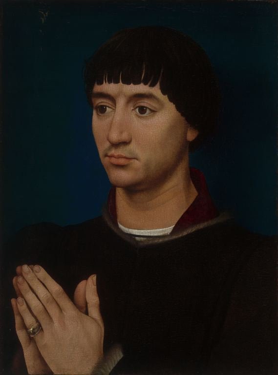 Portrait of Jean Gros, vintage artwork by Rogier van der Weyden, A3 (16x12") Poster Print