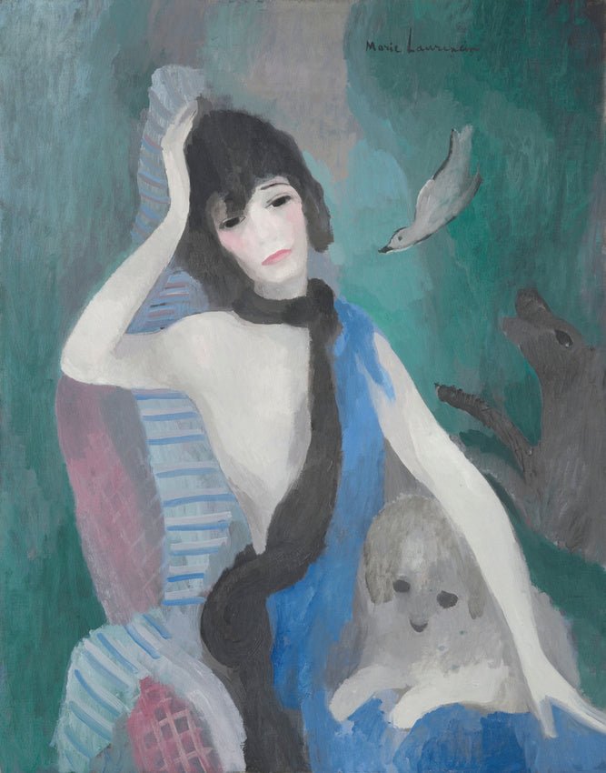 Portrait of Mademoiselle Chanel by Marie Laurencin, vintage art, modern poster print