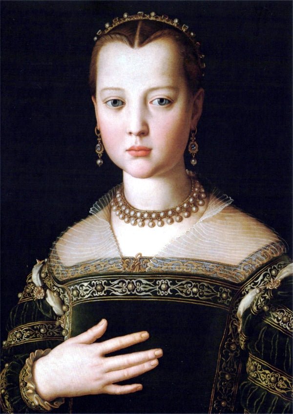 Portrait of Maria de' Medici, vintage artwork by Agnolo Bronzino, A3 (16x12") Poster Print