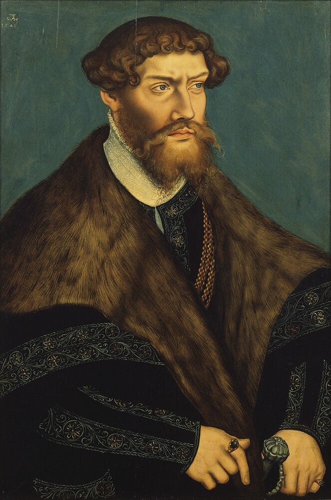 Portrait of Philip I, Duke of Pomerania, vintage artwork by Lucas Cranach the Younger, 12x8" (A4) Poster