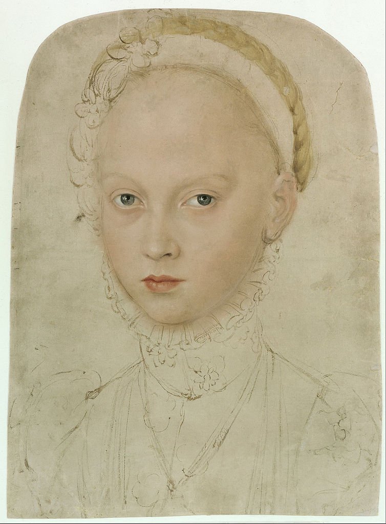Portrait of Princess Elisabeth of Saxony, vintage artwork by Lucas Cranach the Younger, 12x8" (A4) Poster