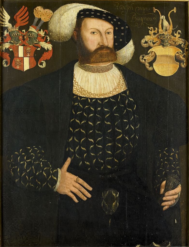 Portrait of Rudolph van Buynou, vintage artwork by Attributed to Adriaen van Cronenburg, A3 (16x12") Poster Print