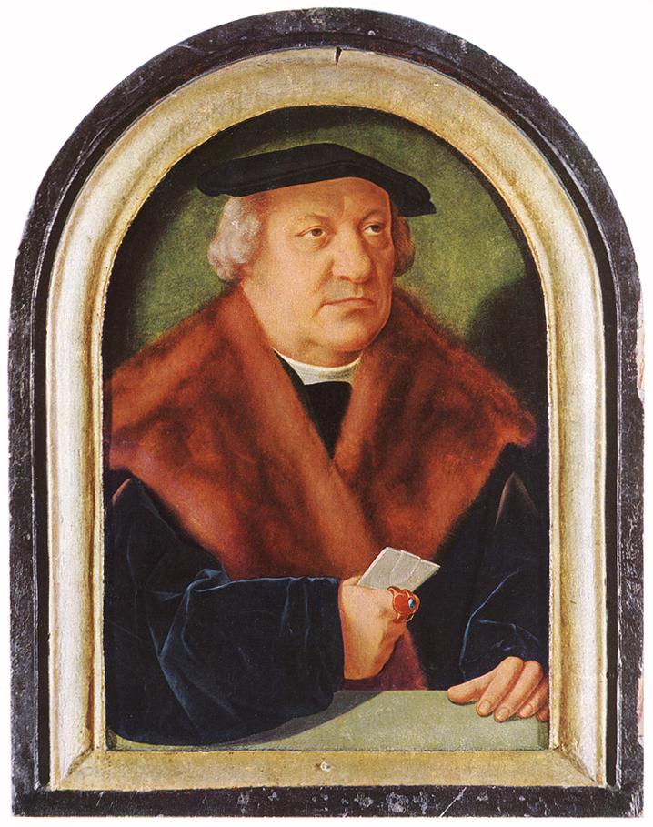 Portrait of Scholar Petrus von Clapis, vintage artwork by Bartholomäeus Bruyn the Elder, A3 (16x12") Poster Print